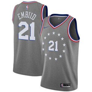 Joel Embiid Gray Jersey, Medium